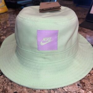 Nike Kids Mint Green Bucket Hat with Purple Logo